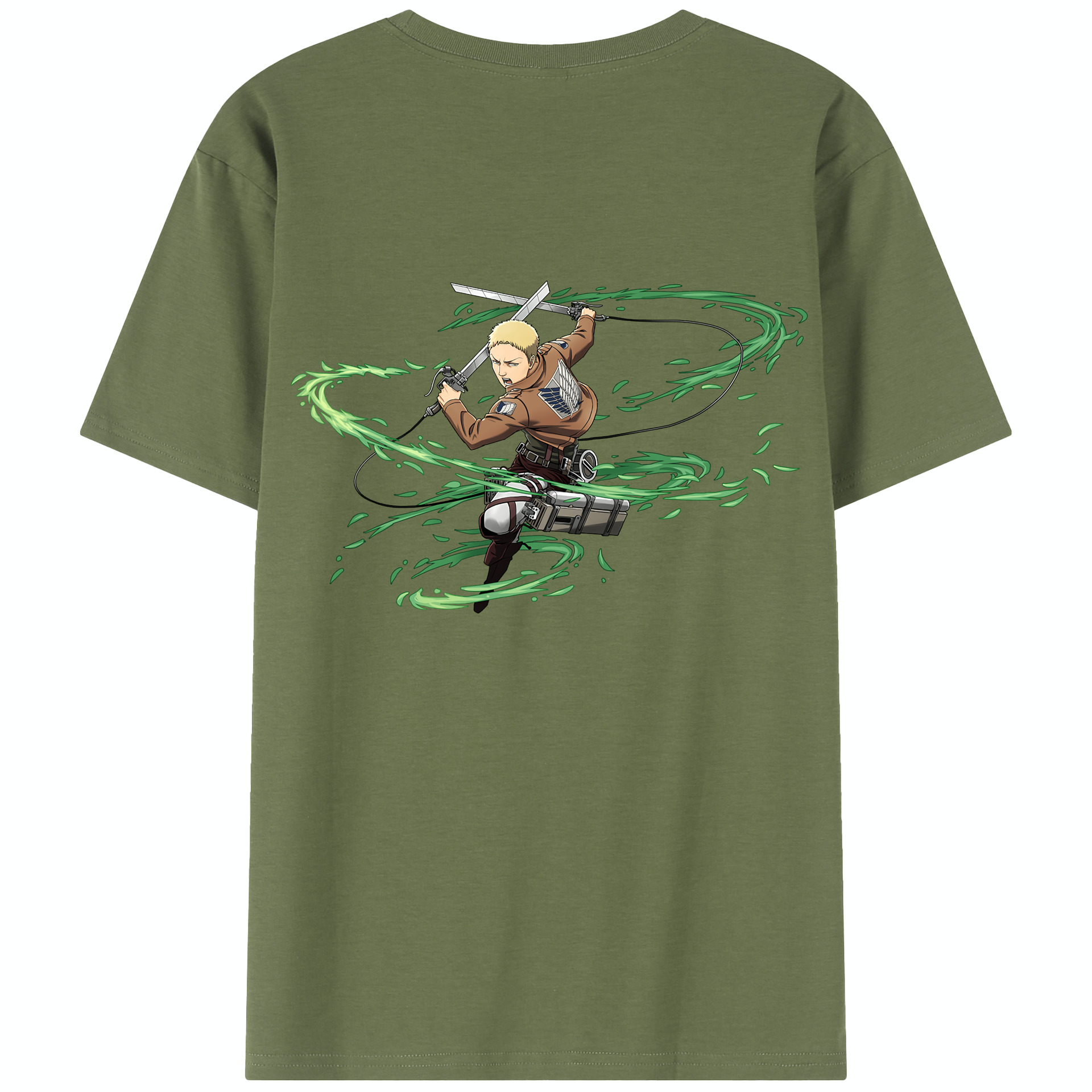 （画像用） 進撃の巨人 ライナー・ブラウン Attack on Titan Reiner Braun 綿100％半袖Tシャツ（背面プリント）